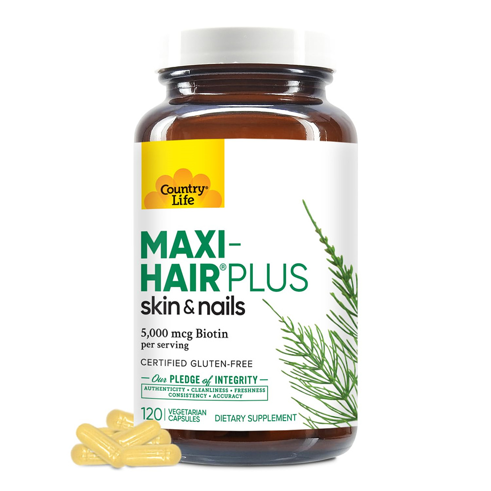 <b>컨트리라이프</b> 맥시 헤어 플러스 5000mcg 비오틴 120베지캡슐