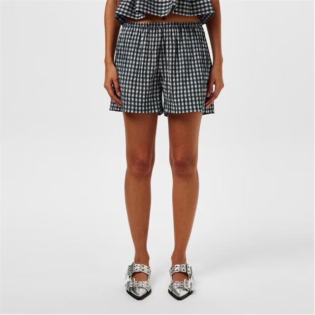 [특별가/관부가세포함] 가니 여성 시어서커 체크 숏 팬츠 반바지 쇼츠 / 528916