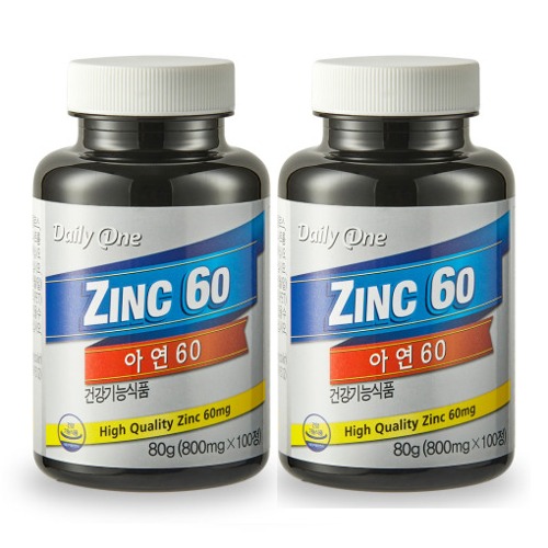데일리원 아연영양제 글루콘산아연 2통 200정 200일분 글루코네이트 ZINC 캐나다산