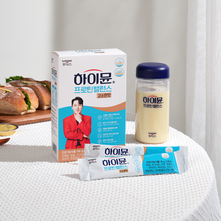 네이버단독 <b>하이뮨 프로틴 밸런스</b> 스틱 고소한맛 19g 100포+보틀