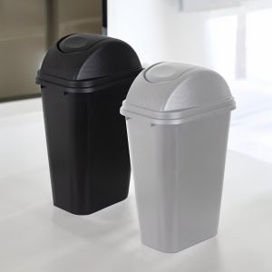 업소용 식당 카페휴지통 쓰레기통 스윙 세트 20L, 검정색