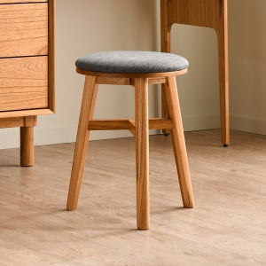 올쏘 부티크 원목 패브릭 스툴 화장대 의자