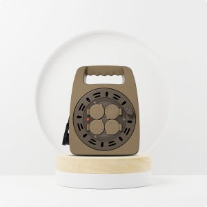 러그박스 베이직 20M USB 캡형 브라운 슬림플러그 코드릴 릴선 납작콘센트 이지콕플러그