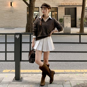 (기획특가1+1할인♥) 베이니 램스울 브이넥 루즈핏 니트 nt4664