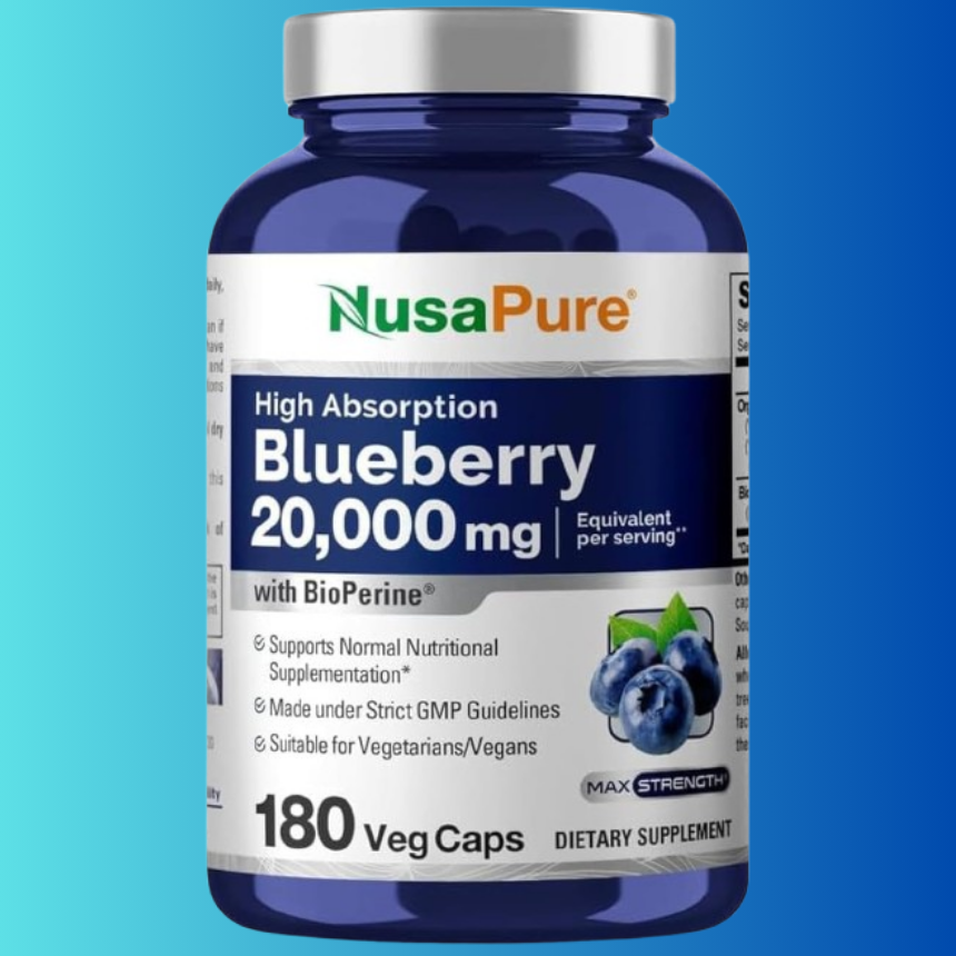 <b>블루베리</b> 농축 캡슐 20000mg 180 캡슐 <b>블루베리</b> 효능 <b>추출물</b> by NusaPure