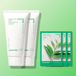 [더블구성] 이니스프리 그린티 씨드 히알루론산 수분크림 / 진정 보습 속건조 화잘먹 80ml, 2개