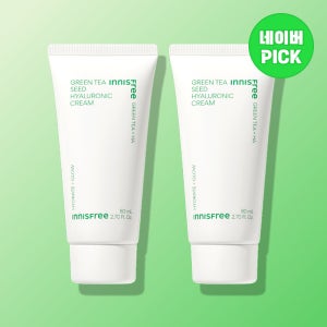[더블구성] 이니스프리 그린티 씨드 히알루론산 수분크림 / 진정 보습 속건조 화잘먹 80ml, 2개
