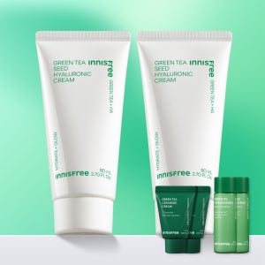 [더블구성] 이니스프리 그린티 씨드 히알루론산 보습 속건조 수분크림 80ml, 2개