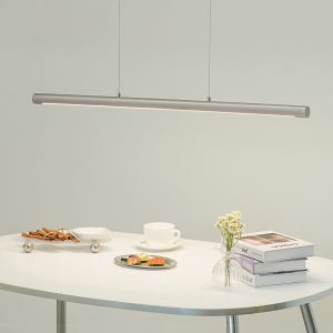 바니코 니켈 LED 펜던트 일자 식탁 조명 미드센츄리 라인 유광 30W(900w)