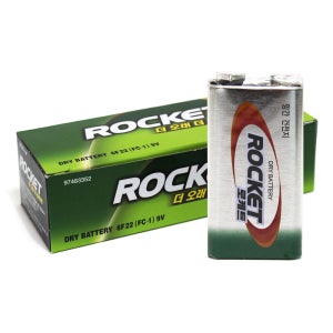 초강력 로케트 망간건전지 사각 6F22 FC-1 9V 10개입