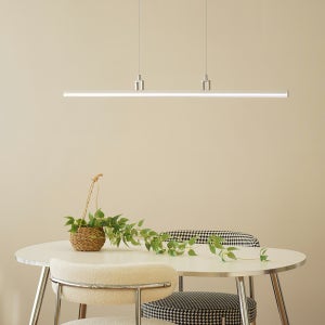 바인 LED 펜던트 일자 식탁조명 크롬 포인트 주방 식탁등 모던 인테리어 25W