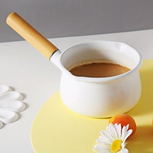 법랑 밀크팬 이유식냄비 라면냄비 멀티팟 인덕션 소스팬 1인용 가벼운 15cm, 화이트