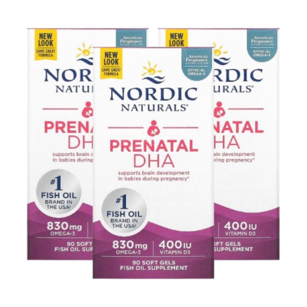 Nordic DHA 임산부용 <b>프리네이탈 오메가3</b> 무맛 90소프트젤 3개 Omega3