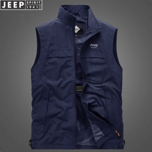 Jeep 아웃도어 봄가을 조끼 베스트 남성 촬영 낚시 등산 멀티포켓 작업재킷
