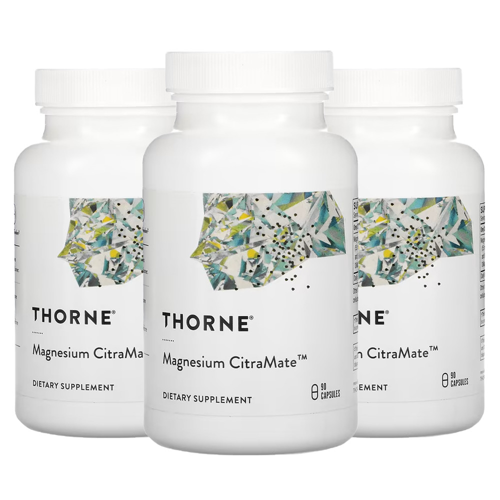 쏜리서치 <b>마그네슘 시트라메이트</b> 90캡슐X3 순수 유기염 유기산 Thorne magnesium