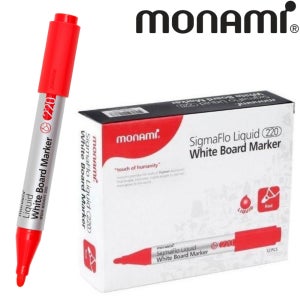 모나미 시그마플로 생잉크 보드마카 1타 둥근촉 레드 220, 12개