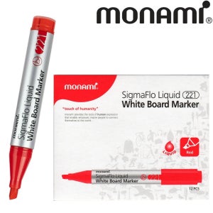모나미 시그마플로 생잉크 보드마카 1타 사각촉 레드 221, 12개