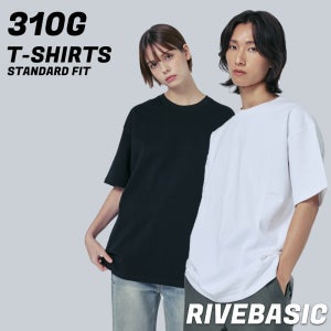 라이브베이직 310G 세미 오버핏 남자 여자 어깨넓어보이는 두꺼운 헤비코튼 반팔 티셔츠