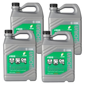 유니켐 사계절 차량 부동액 자동차 냉각수 그린 3L, 4개
