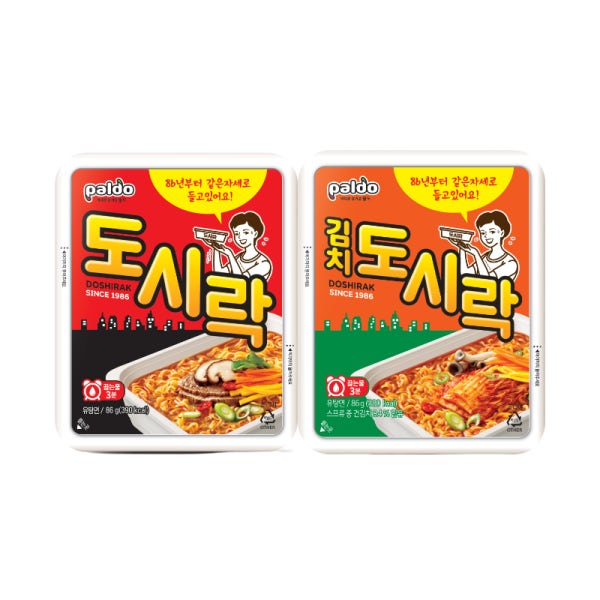 팔도 도시락 김치도시락 86g 각 6개 총12개