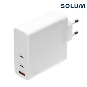 솔루엠 140W 초고속충전기 멀티 3포트 GaN PD PPS 어댑터 C타입 케이블 미포함