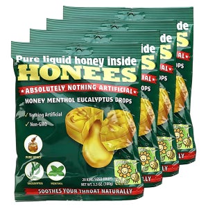 Honees 허니스 사탕 허니 멘솔 유칼립투스 코프 드롭 목캔디 20개입 4팩