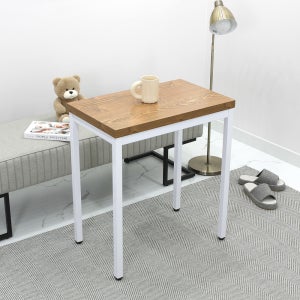 아카시아 화이트 철제 미니 책상 600 400 1인용 홈오피스가구 소형 조립식 슬림 데스크