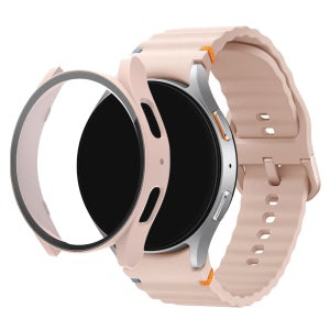 갤럭시 워치7 40mm 호환 강화유리 올인원 케이스 + 스트릿 엣지 실리콘 스트랩 2in1 세트