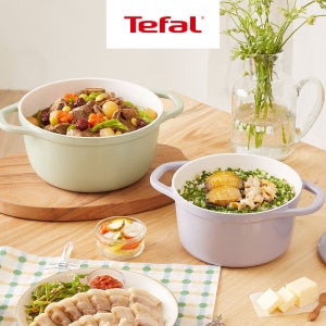 [옵션] 테팔 인덕션 세라믹 에어 주물 냄비 세트 페어그린 20cm 솥밥냄비