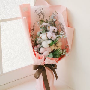 생화 프리저브드 플라워 목화 드라이플라워 졸업식 유치원 학예회 생일 축하 꽃다발 메리엘