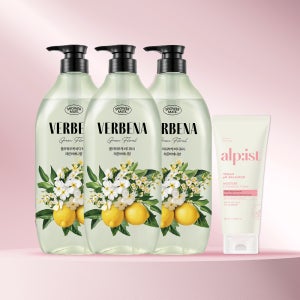 [본사배송] 샤워메이트 플라워부케 900mlX3개 레몬버베나 + 알피스트 클렌징폼 180ml