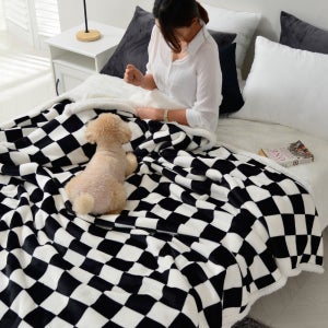 달콤한하루 양털이불 겨울 체크 극세사 차렵이불 종류 ss 얇은 가벼운
