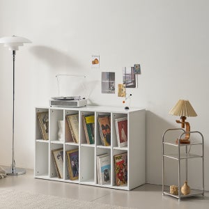 밀리(레트로) 800 속깊은 낮은 2단 책장 거실장 다용도 오픈 수납장 TV다이 오픈책장