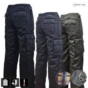 1+1 웨어몬 WF 겨울 기모 방한솜바지 [무지] 카고 작업 빅사이즈