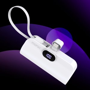 모락 런처 2in1 도킹형 디스플레이 보조배터리 8핀 5000mAh 미니 휴대용
