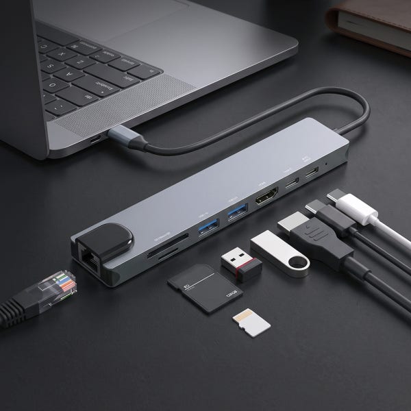 모락 프로토 8포트 Type-C DEX HDMI USB 3.0 이더넷 멀티 허브 C8HUB