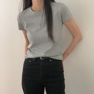 리버 기본핏 스판 반팔티 라운드 무지 베이직 이너 쫀쫀 사계절
