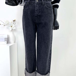 [VIVA] 24FW 롤업 보이핏 일자 블랙진