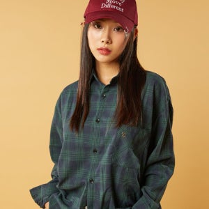 [기모] 오버핏 안나 가을 겨울 체크 셔츠 [GREEN] KCL.