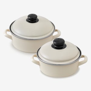 ELO 크림하모니 법랑 냄비 일반형 2종세트 16,20cm SET
