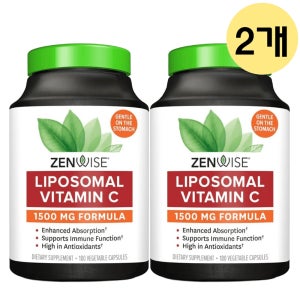 젠와이즈 리포소멀 비타민 C 1500mg 베지테리안 캡슐, 180정 2개