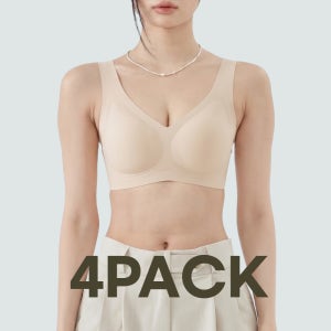 심리스 브라 들뜸없이 편한 노와이어 노후크 여성 무봉제 브라렛 스포츠 브라탑 4PACK