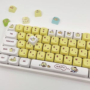 MOA 캐릭터 한글 영어 각인 키캡 PBT 염료승화 MAC키(12가지), 옐로우 폼폼푸린