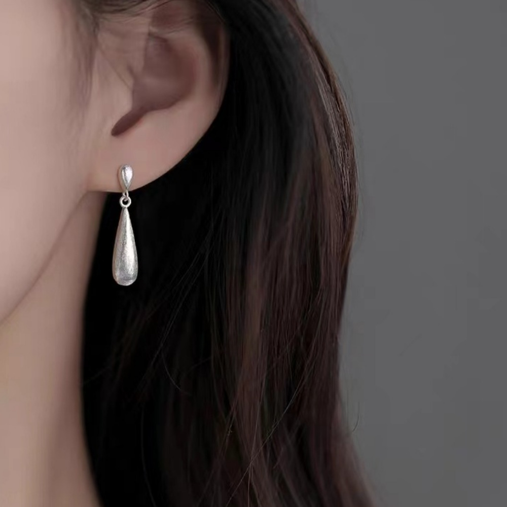 925 실버 볼륨 물방울 드롭 은 귀걸이
