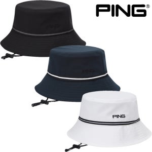 핑 골프웨어 남성 골프 모자 테잎 장식 버킷햇 벙거지 심플 PING 로고 D3CP007