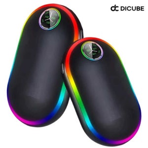 디큐브 레인보우 휴대용 충전식 손난로 핫팩 보조배터리 7800mAh 블랙