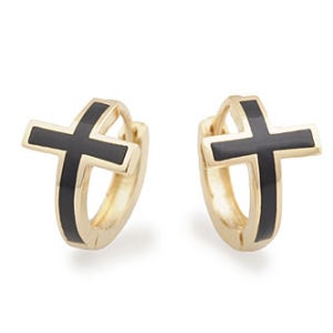 남자귀걸이, 14K GOLD, 십자가귀걸이