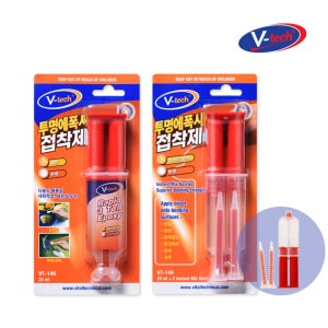 투명에폭시 4분접착제 25ml 타일본드 금속 아크릴 유리 플라스틱 강력접착제