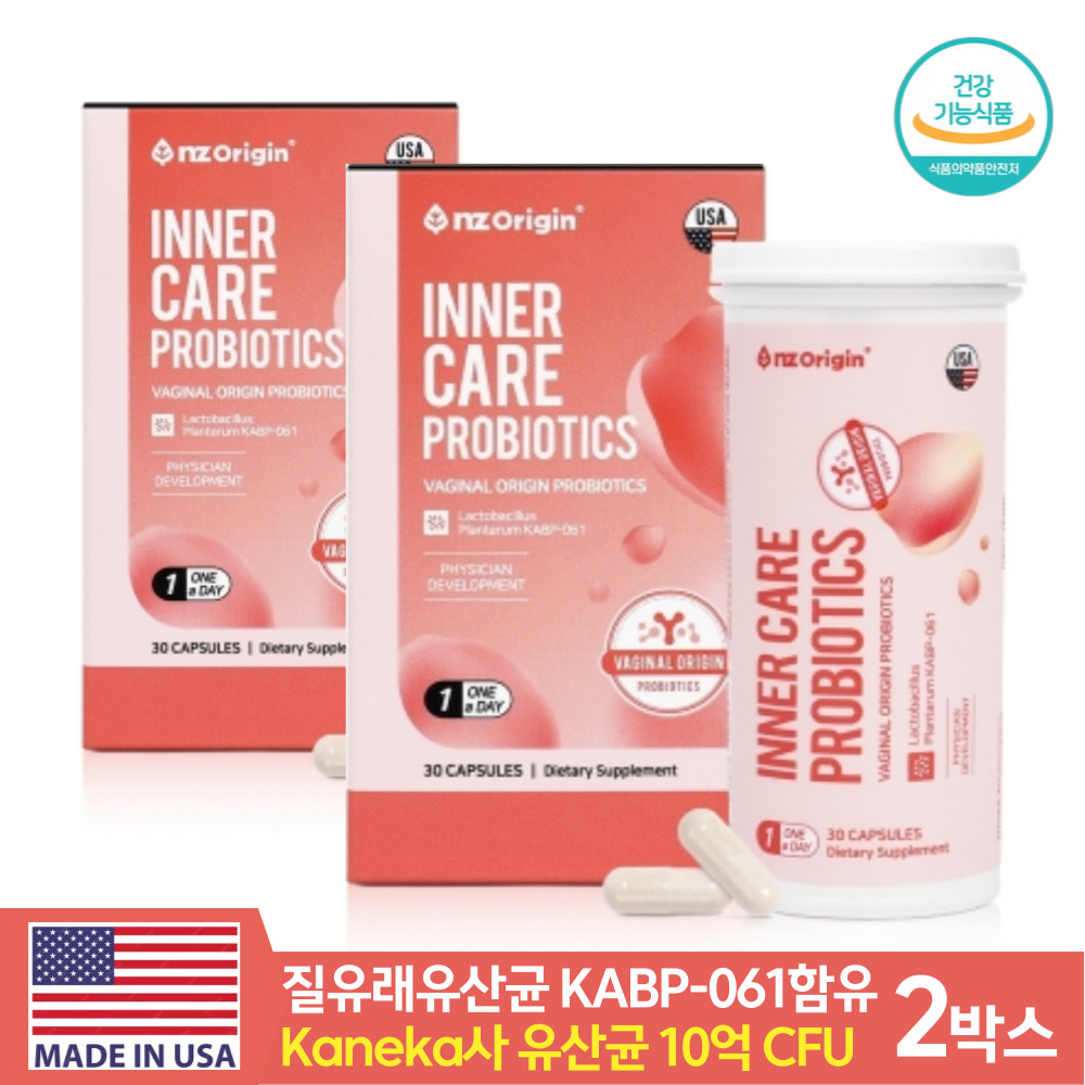 이너케어 질유래 프로바이오틱스 10억 CFU L-프롤린 아미노산 함유 30캡슐X2 2개월