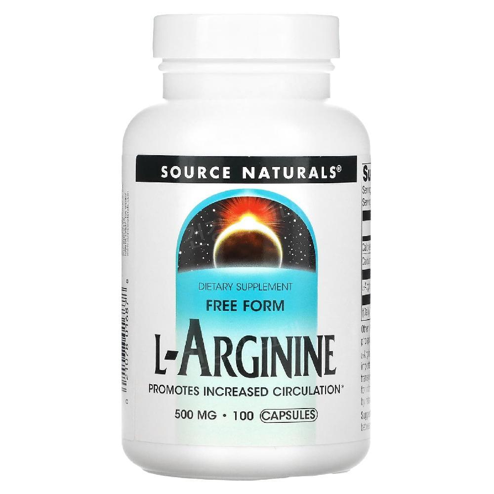 소스내추럴스 L <b>아르기닌</b> <b>아르지닌</b> 500mg 100정 운동전 부스터 알기닌 <b>Arginine</b>